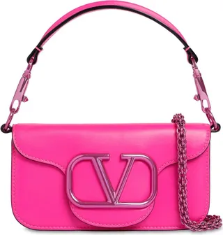 Small Loco V logo leather shoulder bag
