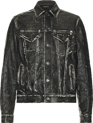 JOHN ELLIOTT Leather Thumper Jacket Type III Drifter in Black