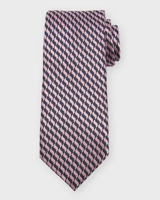 Men's Bicolor Jacquard Silk Tie