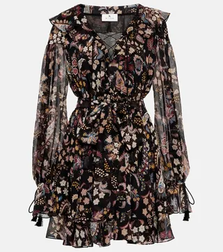 Paisley silk minidress