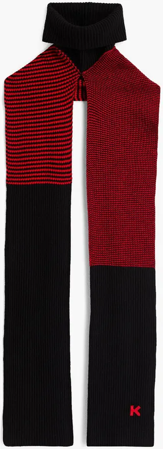 Striped wool scarf