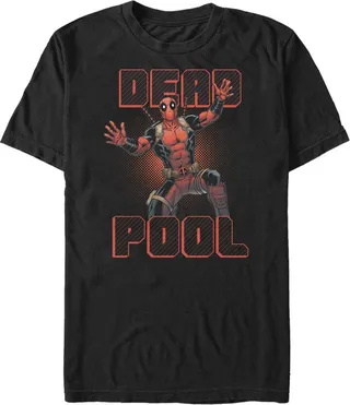 Men's Marvel Deadpool Stripes T-Shirt - Black - 4X Large