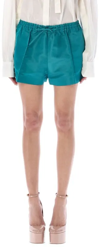 Valentino Drawstring Satin Shorts