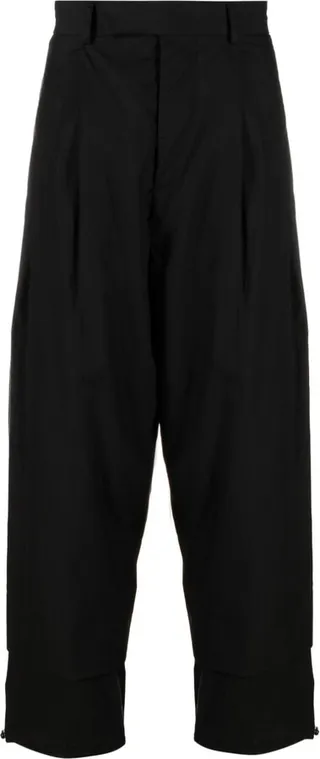 Black Cropped Cotton Trousers