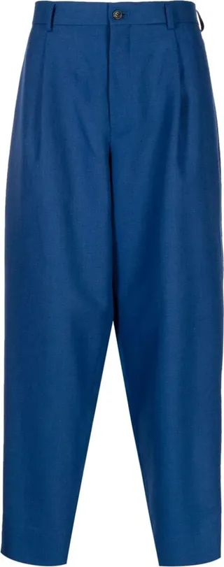 Pleat-Detail Tapered Trousers
