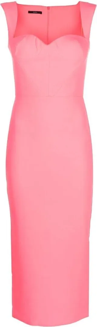 Sweetheart-Neck Midi Dress