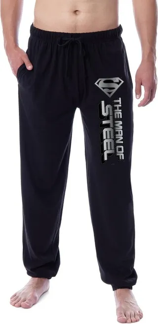 DC Comics Mens' Superman The Man Of Steel Sleep Jogger Pajama Pants (XXX-Large) Black