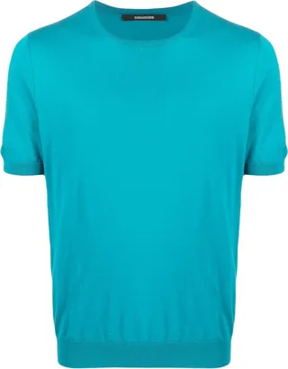 fine-knit short-sleeve T-shirt