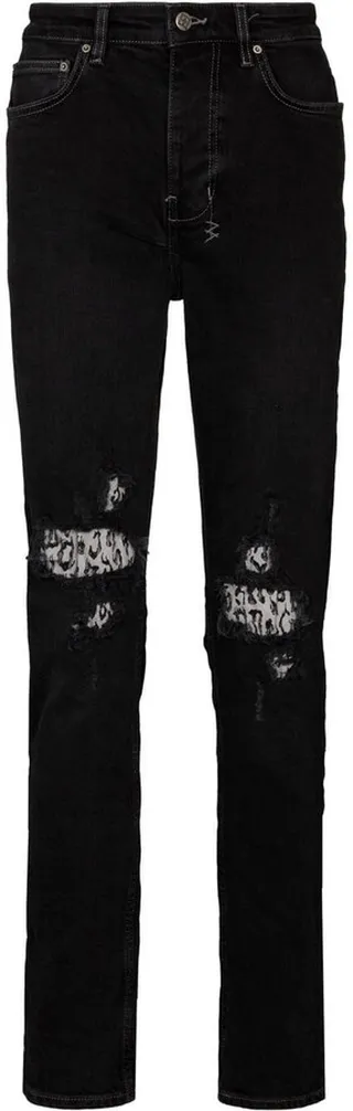 Chitch Leopard Patch distressed slim-fit jeans