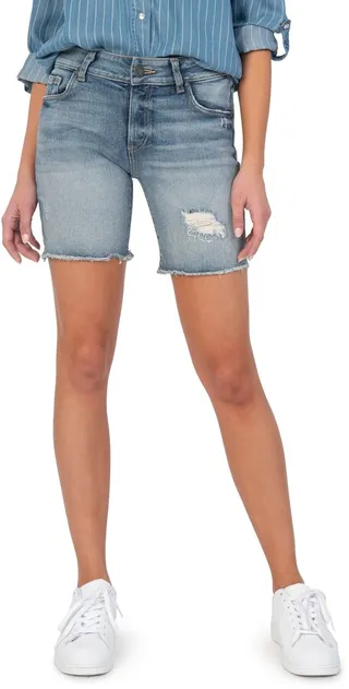 Sophie Ripped Fray Hem Bermuda Shorts