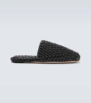 Squid Tubular Intreccio leather slippers