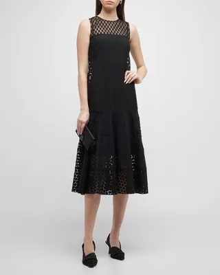 Semi-Transparent Dotted Midi Dress