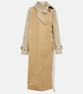 Cotton-blend gabardine trench coat