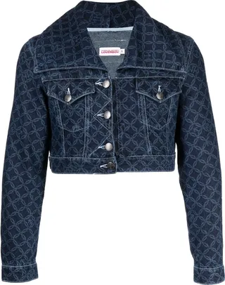 All-Over Graphic-Print Denim Jacket