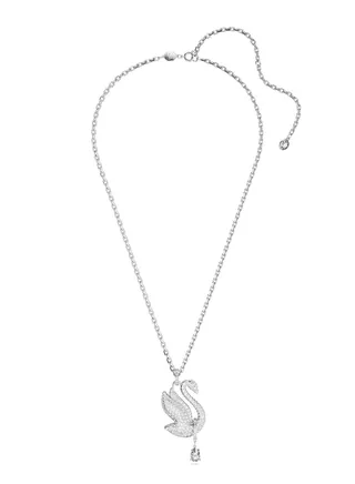 Iconic Swan Pendant Rhodium Plated Necklace