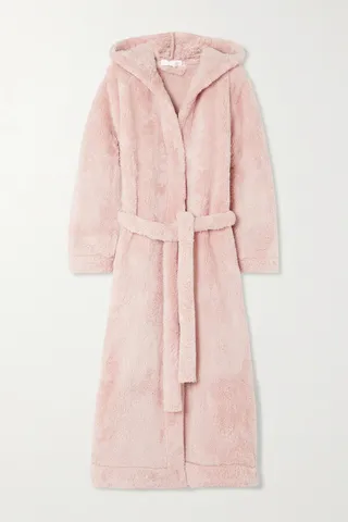 Skin - Wynter Hooded Recycled Faux Fur Robe - Pink