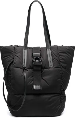 Padded Buckle-Fastening Tote Bag