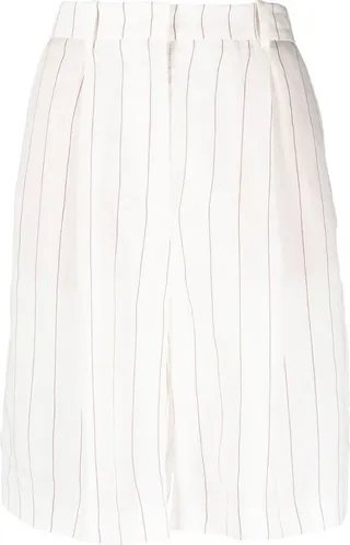 Pinstripe Linen-Blend Shorts