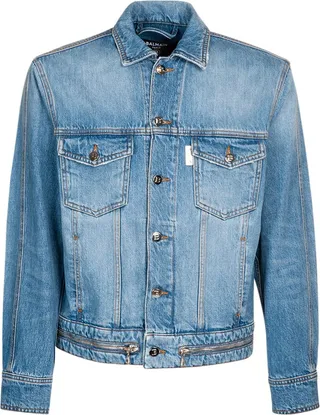 Buttoned cotton denim jacket
