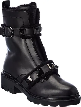 Valentino Roman Stud 40 Leather Combat Boot