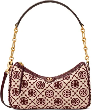T Monogram Chenille Studio Shoulder Bag