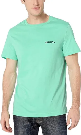 Nautica Men's Short Sleeve Solid Crew Neck T-Shirt (Mint Spring Solid) Men's T Shirt