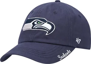 Women's College Navy Seattle Seahawks Miata Clean Up Primary Adjustable Hat