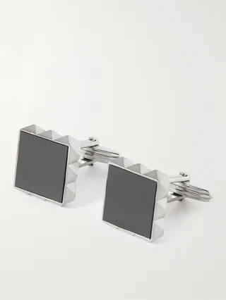 Platinum-Plated Onyx Cufflinks