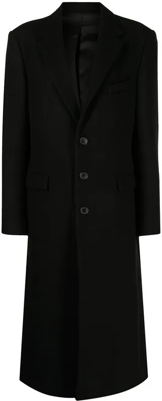 Single-Breasted Wool Coat