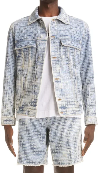 Classic Fit 4G Jacquard Denim Jacket