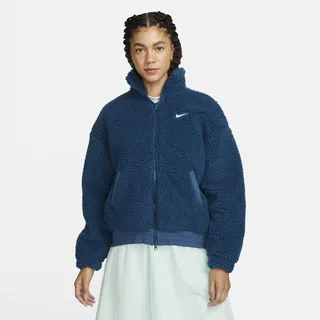 Women's Nike Sportswear Swoosh Plush Jacket in Blue