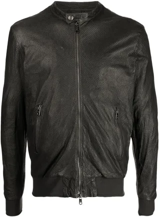 Zip-Fastening Leather Jacket