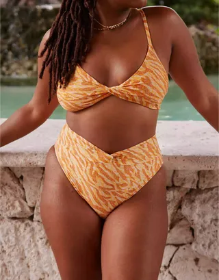 Aerie Twist High Cut Cheeky Bikini Bottom