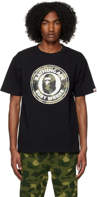 BAPE Black 1st Camo 'Busy Works' T-Shirt