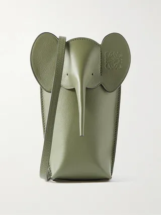 + Paula's Ibiza Logo-Debossed Leather Pouch