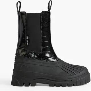 Cryo rubber and glossed croc-effect leather Chelsea boots