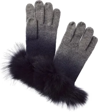 sofiacashmere Dip-Dye Cashmere Gloves