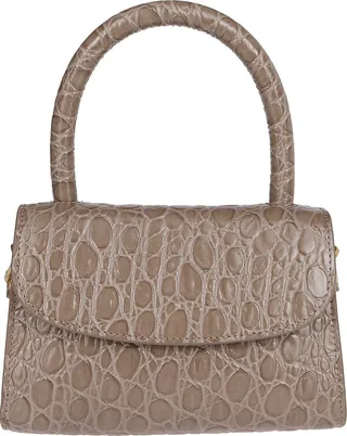 By Far Embossed Top Handle Tote Bag