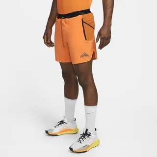 Nike Men's Trail Second Sunrise Dri-FIT 7" Brief-Lined Running Shorts in Orange