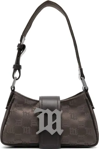 Monogram-Print Leather Shoulder Bag