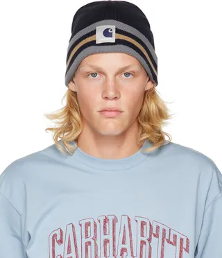 Carhartt Work In Progress Navy New Balance Edition Sculpture Centre Beanie