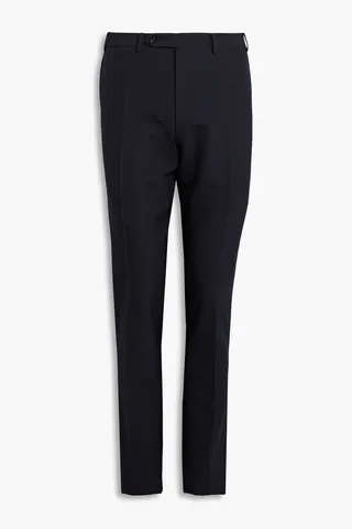 Tapered hammered wool-blend pants