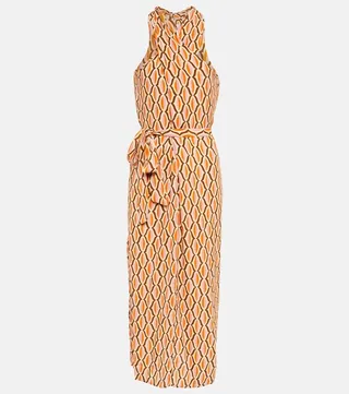 Caterina printed crepe midi dress
