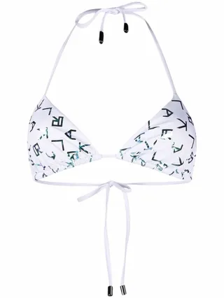 Iridescent Logo Triangle Bikini Top