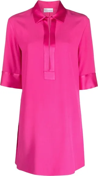 Satin-Trimmed Minidress
