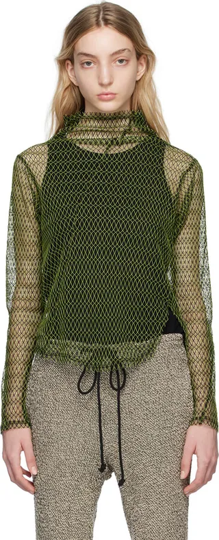 Song for the Mute Green & Black Twisted Turtleneck
