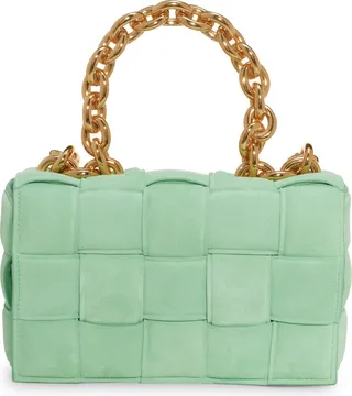 Chain Cassette Suede Crossbody Bag