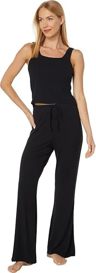 Honeydew Intimates Renew Rib Knit Lounge Set (Black) Women's Pajama Sets