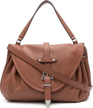 Buckle-Detail Leather Crossbody Bag