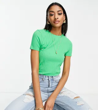 ASOS DESIGN Tall slim fit t-shirt in rib in green